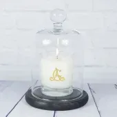 Vela blanca personalizada con monograma