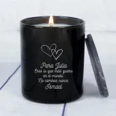 Vela grabada corazones