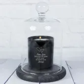 Vela grabada corazones con campana de cristal
