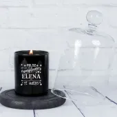 Vela grabada 'Feliz cumplea&ntilde;os' con campana de cristal