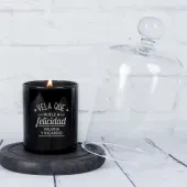 Vela grabada 'Huele a felicidad' con campana de cristal