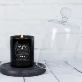 Vela grabada para enamorados en campana de cristal
