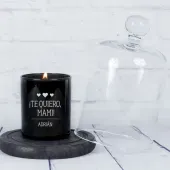 Vela grabada Te quiero mami con campana de cristal