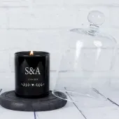 Vela personalizada con iniciales y campana de cristal