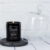 Vela personalizada para pareja con campana de cristal