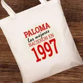 Bolsa tote bag personalizada a&ntilde;o de nacimiento