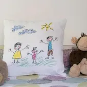 Coj&iacute;n cuadrado con el dibujo de tu hijo