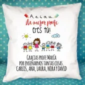 Coj&iacute;n personalizado 'El mejor profe eres t&uacute;'
