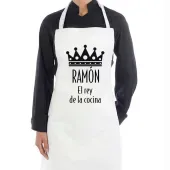 Delantal "El rey de la cocina" personalizado