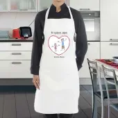 Delantal personalizado coraz&oacute;n con dibujo para pap&aacute;
