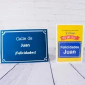 Placa de calle personalizada para cumplea&ntilde;os