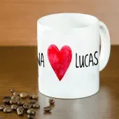 Taza personalizada coraz&oacute;n