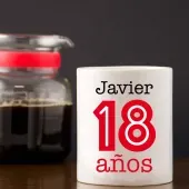 Taza personalizada para 18 cumplea&ntilde;os