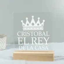 Lámpara led personalizada 'El rey de la casa'