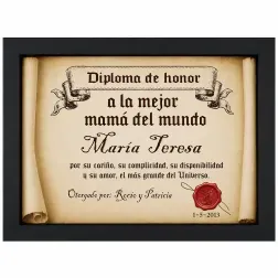 Diploma pergamino a la mejor madre