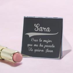 Espejo grabado con dedicatoria