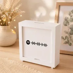 Hucha de Madera Personalizada con Código Spotify