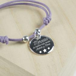 Pulsera de plata con dedicatoria grabada
