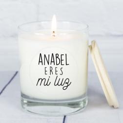 Vela personalizada con mensaje