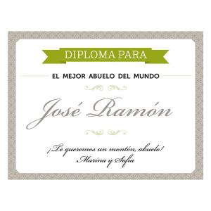 Diploma personalizado para el mejor abuelo