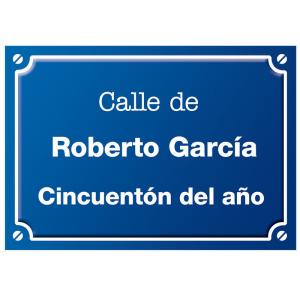 Placa de calle '50 años' personalizada