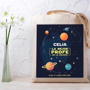 Bolsa tote BIO personalizada 'Mejor Profe de la Galaxia'