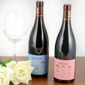 Botella de vino familia personalizado