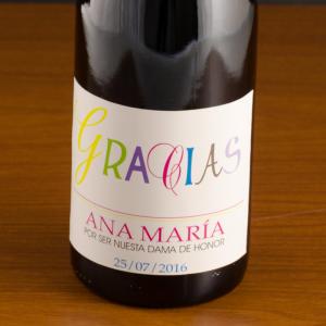 Botella de vino para dama de honor