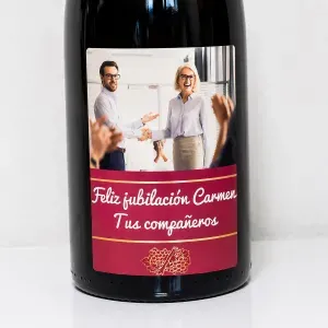 Botella de vino personalizada jubilación