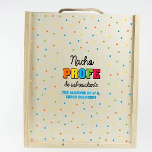 Caja madera personalizada 'Profe de sobresaliente'
