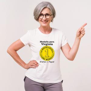 Camiseta medalla mejor abuela personalizada