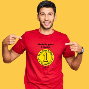 Camiseta medalla mejor novio personalizada