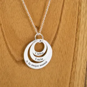 Colgante anillos de plata personalizado