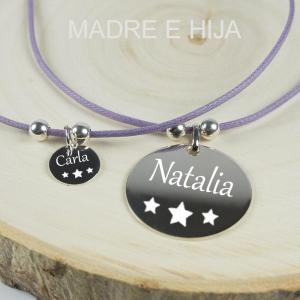 Colgante de plata madre e hija personalizado