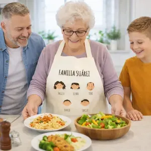 Delantal familia personalizado