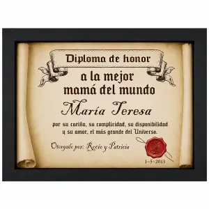 Diploma pergamino a la mejor madre