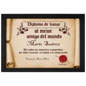 Diploma pergamino al mejor amigo