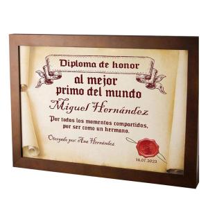 Diploma pergamino al mejor primo