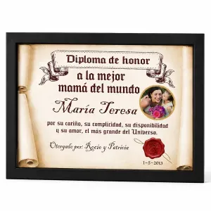 Diploma pergamino con foto