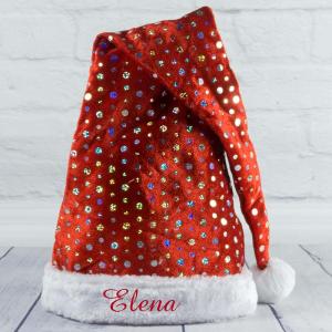 Gorro bordado de Papá Noel con brillos