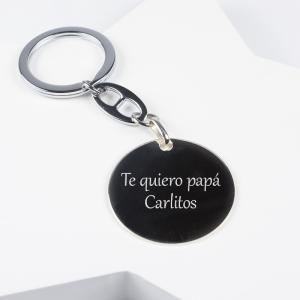 Llavero de plata grabado