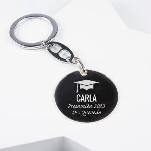 Llavero de plata grabado para Graduación