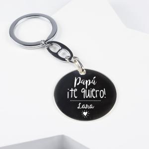 Llavero de plata Te quiero papá grabado