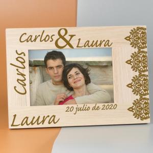 Marco de fotos grabado para pareja