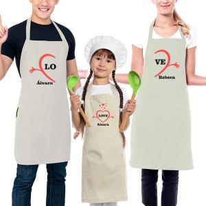 Pack de delantales BIO bordados para familia