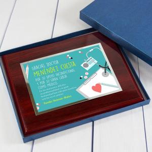 Placa de homenaje personalizada para médicos