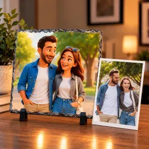 Portafotos de pizarra personalizado con retrato