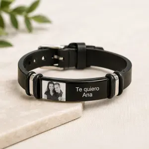 Pulsera grabada con foto para hombre