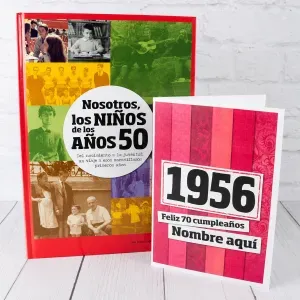Regalo 70 cumpleaños: libro con tarjeta
