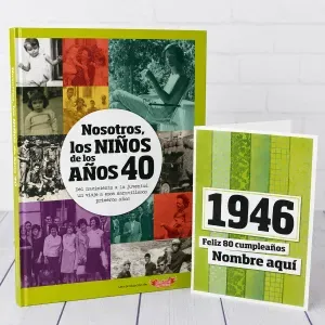Regalo 80 cumpleaños: libro con tarjeta